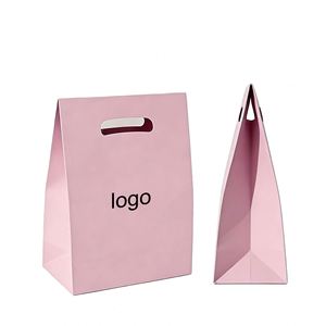Luxury Die Cut Handles Design Shopping Packaging Custom Gift Make up Cosmetic Beauty Durable Pink Reusable Shopping <b>Paper</b> Bags - Product Image 2