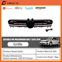 Grille de pare-chocs avant noire brillante avec éclairage pour Volkswagen Golf 7 2013-2016 Accessoires de voiture