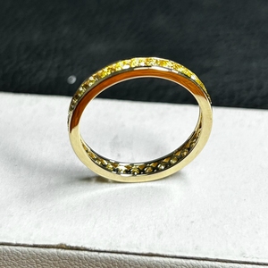แหวนแต่งงานวงกว้าง3มม. สีทองธรรมชาติสีเหลืองทอง18K - Product Image 4