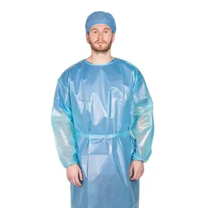 Disposal Isolation Gown EN13795 Yellow Green Blue Laminated Polypropylene Hospital Gown