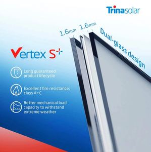 Paneles Solares Trina de 500w Tsm-Neg18R.28 475W 480W 490W 500W 505W, Paneles Solares Trina Vertex S de Doble Vidrio - Product Image 3