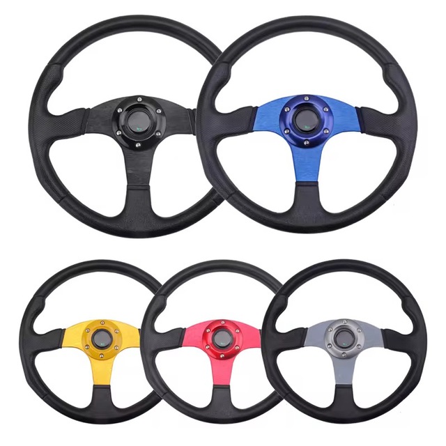 Wholesale 14 Inches PU Racing Steering Wheel for Car Modification Competitive Game and Go-Kart Car Steering Wheel