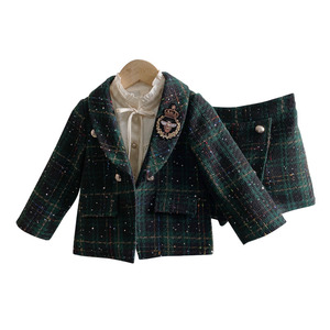 Costumes pour filles, printemps 2022, nouveau style collégial, costumes pour filles, enfants moyens et petits, veste de costume pour enfants, ensemble deux pièces - Product Image 5
