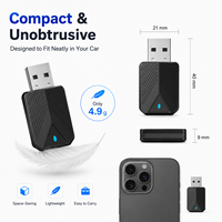 Mini adaptateur sans fil CarPlay et Android Auto, Bluetooth 5.1, WiFi 5.8 GHz, mise à niveau OTA, USB/Type-C Plug and Play