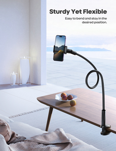 Lamicall GP05 dudukan ponsel leher angsa tempat tidur dengan nilon dikepang 38 inci lengan fleksibel dan 360 dapat disesuaikan penjepit - Product Image 3