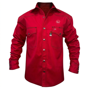 Vêtements de sécurité pour la soudure, chemise de travail 100% coton 170 g/m², antistatique, ignifuge, CAT2 FRC, tissée, pour hommes, niveau de protection respiratoire - Product Image 1