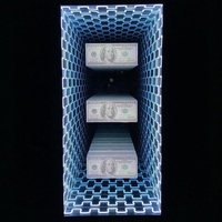 Enseigne lumineuse carrée personnalisée à effet miroir infini avec éclairage à changement de couleur RVB, lettres en acrylique 3D à LED