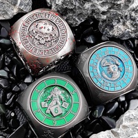 Montre de poche rétro 3D Dragon à cinq têtes, coque de montre, ensemble de 7 dés de jeu de rôle Dungeons and Dragons (D&D) avec collier