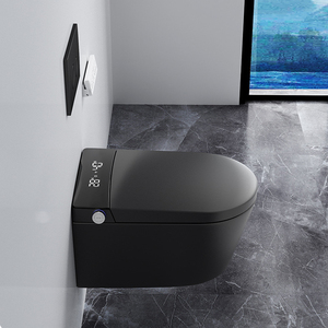Inodoro Inteligente Moderno de Pared, Negro Mate, Alargado, con Control Remoto, Sensor, Asiento con Calefacción y Tanque de Agua - Product Image 3