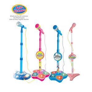 Enfants bébé karaoké chantant éducation précoce <span class=keywords><strong>Puzzle</strong></span> jouet multifonctionnel Simulation bureau debout Microphone filaire avec lumière - Product Image 1