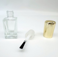 Flacon de vernis à ongles en verre transparent de 10 ml avec impression sérigraphique et estampage à chaud, bouchon à vis et pinceau