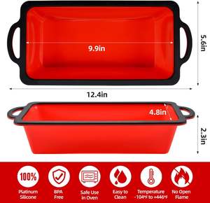 0x4.8x2.3นิ้วกระทะขนมปังซิลิโคนไม่ติดโลหะเสริมปราศจาก BPA ขนมปังโฮมเมดเค้กแซนวิชเค้ก - Product Image 5