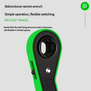 High Quality Reversible Universal <strong>Ratchet</strong> Double Ring <strong>Spanners</strong> Offset Ratcheting Wrench <strong>Set</strong> in Green and Black for Repairing - Product Image 6