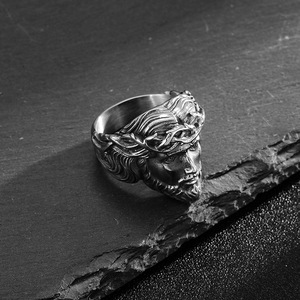 yunnique Men's Stainless Steel Gold Plated Face <b>Ring</b> Geometric Design Asymmetry Jewelry Gift - Product Image 4