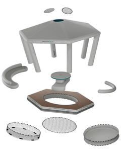 Venta al por mayor inflable piscina <span class=keywords><strong>bar</strong></span> flotador bajo precio isla flotante con Sun Shelter Lounge agua diversión instalación plataforma - Product Image 4