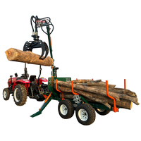 Remorque forestière pour VTT à 4 roues motrices, remorquable, avec cadre à double poutre en C, composants de roulement essentiels, alimentée à l'essence, 2000 kg
