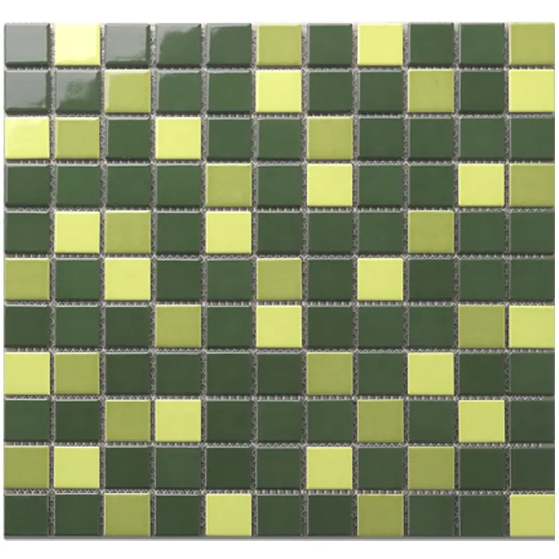 25X25Mm Groene Kleur Keramische Mozaïek Tegel Keuken Badkamer Zwembad Tegels Porselein Vloeren En Wandtegels