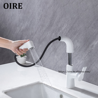 Robinet de lavabo moderne à poignée unique réglable en hauteur Oire Factory, en laiton intelligent avec douchette extractible pour salle de bain