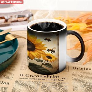 Custom Magic Mug Frosted Black 11oz <b>Ceramic</b> Heat Sensitive Blank <b>Cup</b> Birthday Theme - Product Image 5