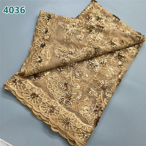 Sang Trọng Vàng Sequined Phi Vải Tuyn Lưới Vải Ren Bán Buôn Pháp Ren Lưới Cho Phụ Nữ Đảng Dresses May 4036 - Product Image 1