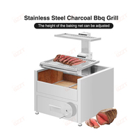 Grilles doubles en acier inoxydable, barbecue de style Santa Maria argentin avec briques intégrées pour le camping en plein air, la villa, l'utilisation à domicile