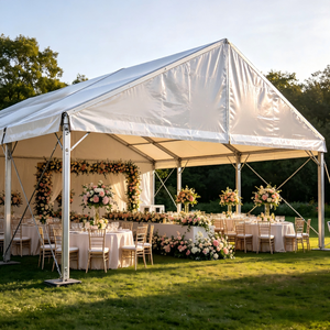 Tente hexagonale/diamantée à piquets en tube, en PVC, avec structure en acier, imperméable (3000 mm), résistante aux UV, ignifuge, pour mariages, utilisable en toutes saisons - Product Image 2