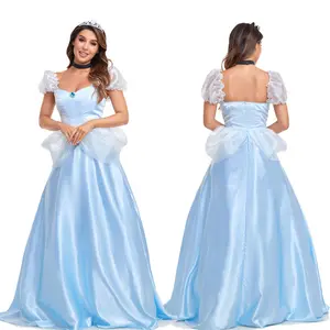 2023 Movie & TV Girl Princess Cosplay Snow Costume Blue Delucse Dress Halloween per la festa di carnevale