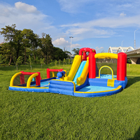 Château gonflable 3 personnes en PVC Oxford avec toboggan aquatique et souffleur, vente directe d'usine Jumping Dear