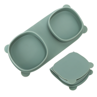 Ensemble d'assiettes pliables en silicone avec ventouse pour enfants
