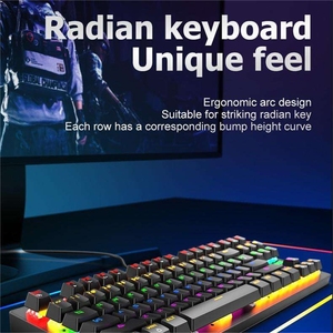 Sıcak satış ücretsiz kurt K2 87 tuşları RGB arkadan aydınlatmalı ofis dizüstü Punk parlayan mekanik kablolu oyun klavyesi - Product Image 5