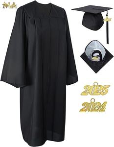 Venta caliente de fábrica Conjunto de vestido de graduación negro mate Vestidos de graduación y gorras Vestido de Graduación - Product Image 4