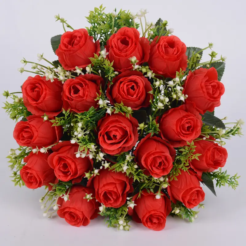 hot selling centerpiece flower artificial 18 head rose flower for decoration