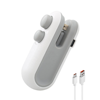 Scelleuse de sacs 2 en 1 rechargeable par USB-C, thermoscellage avec coupeur et aimant pour sacs en plastique, sacs à collation