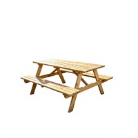 Ensemble de table de pique-nique de parc extérieur au design européen moderne, imperméable, rectangulaire, en bois massif, pour applications hôtelières et villas