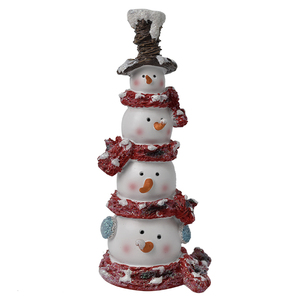 Portavelas de muñeco de nieve de Navidad, decoración única para el hogar para el mercado internacional. Artesanía de resina personalizada, adorno de Festival, recuerdo. - Product Image 1