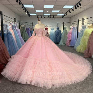 Jancember 20293 Lujoso Sweetheart Pink Lentejuelas Pastel de cumpleaños Vestido de noche para niñas - Product Image 2