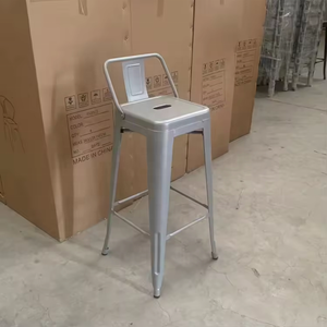 Phật sơn dựa vào ghế nhà sản xuất chuyên nghiệp đánh bóng cổ đầy màu sắc mộc mạc kim loại thanh ghế phân với tựa lưng - Product Image 6