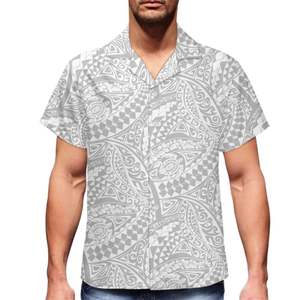 Camicie in Spandex e Poliestere 2024, Stampa Floreale Tribale Polinesiana <span class=keywords><strong>Marrone</strong></span> e Bianca Fiji Tonga, <span class=keywords><strong>Camicia</strong></span> da Bowling Personalizzata da <span class=keywords><strong>Uomo</strong></span> con Maniche e Bottoni - Product Image 3