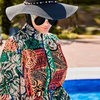 Maillots de bain à la mode vêtements de plage imprimé islamique couverture complète sangle musulmane Hijab ensemble de maillot de bain 4 pièces