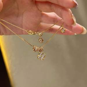 Starry Retro Style S925 Pure <b>Silver</b> <b>Pendant</b> <b>Necklace</b> Exquisite Small Luxury Clavicle Chain for Women Brushed Waist Design - Product Image 1