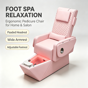 Fauteuil de pédicure électrique de luxe 3-en-1 avec massage mécanique 3D, lit de cils inclinable et prise de courant intégrée - Product Image 1