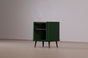 Mesita de Noche Tradicional Convertible de Madera Verde Oliva, Mueble de Almacenamiento para Dormitorio, Hogar, Sala de Estar, Comedor, Escuela - Product Image 3