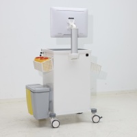 Chariot médical d'hôpital en ABS à 5 tiroirs pour infirmières avec bacs de tri des déchets CPR Board Oxygen Holder IV Pole Attachment Mall Use