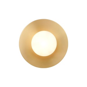 Lampe murale ronde à LED, abat-jour en verre couleur bronze, pour salon, chambre à coucher, design minimaliste - Product Image 5