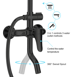Máy trộn vòi hoa sen cầm tay gắn tường jomoo hệ thống vòi hoa sen 4 chức năng áp suất cao một nút bật/tắt thanh trượt massage - Product Image 5