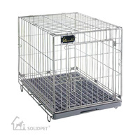 Cage pliable respirante en acier inoxydable 304 Solidpet PET avec fond en grille et compartiments pour chiens miniatures/petits chiens