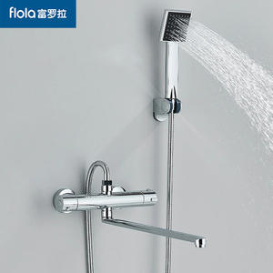 Grifo termostático para bañera Flola, grifo mezclador con caño extendido de 28 cm y núcleo de válvula de cerámica - Product Image 2