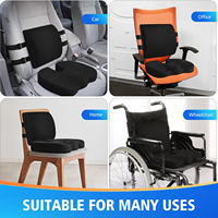 Sangle réglable oreiller de soutien lombaire utilisation au bureau sciatique soulagement de la douleur coussins de chaise couverture lavable mousse à mémoire voiture voyage