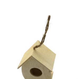 Toptan özel Logo doğal doku ahşap kuş evi asılı kuş yuva açık Pet House - Product Image 6