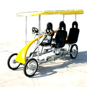 MANUFACTURER DELUXE ELECTRIC 4 SEAT ROADSTER BIKE WITH LED LIGHTS SURREY QUAD CYCLE